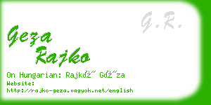 geza rajko business card